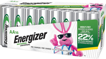 Universal Rechargeable AA Batteries - 16 Pack
