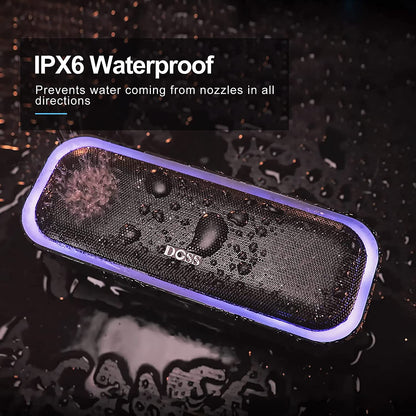 Soundbox Pro Bluetooth Speaker - 20W Stereo Sound with Active Extra Bass, 20 Hours Playtime, IPX6 Waterproof, Wireless Stereo Pairing, Multi-Color Lights, Ideal for Outdoor Activities and Home Use, Blue