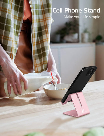Aluminum Phone Stand for Iphone Series, Samsung, Rose Gold | Phone Holder for Desk, Hands-Free Viewing & Calls, Compatible with All Smartphones, Adding Style to Your Office & Home
