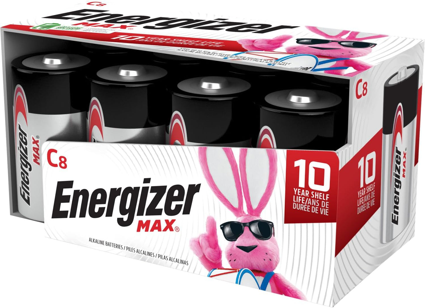 Premium Alkaline C Cell Batteries - MAX C Batteries (Pack of 8)