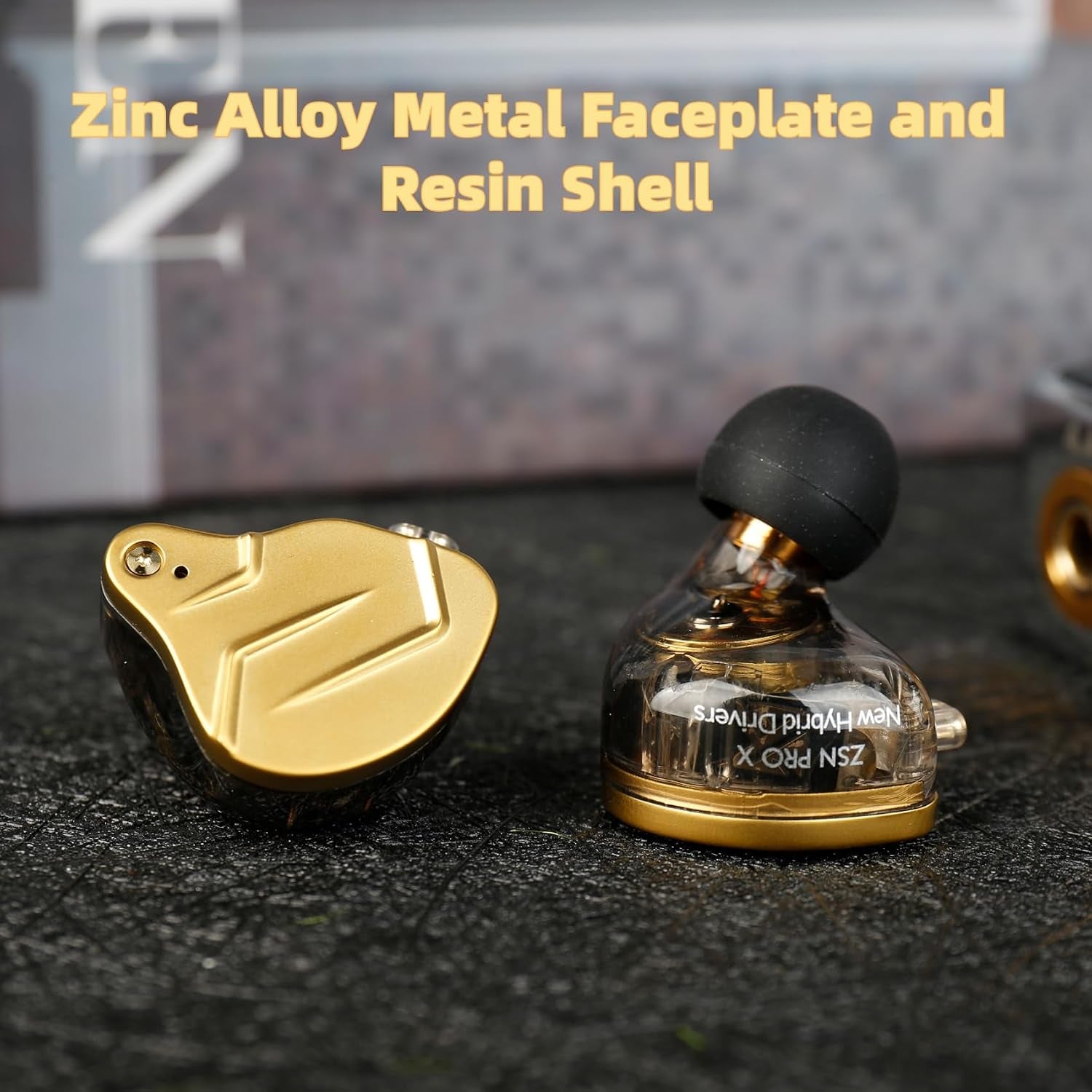 KZ ZSN PRO X High-Fidelity In-Ear Monitor Headphones with Hybrid Dual Driver, Detachable Tangle-Free Cable, Ideal for Gaming and Multimedia Use (Gold, Without Microphone)