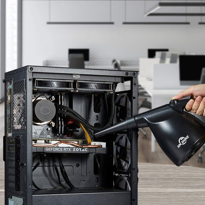 High-Performance Electric Air Duster - 110,000 RPM for Effective Cleaning of Dust, Hair, Crumbs, and Debris from Laptops and Computers, Eco-Friendly Alternative to Compressed Air Cans (Jet Black)