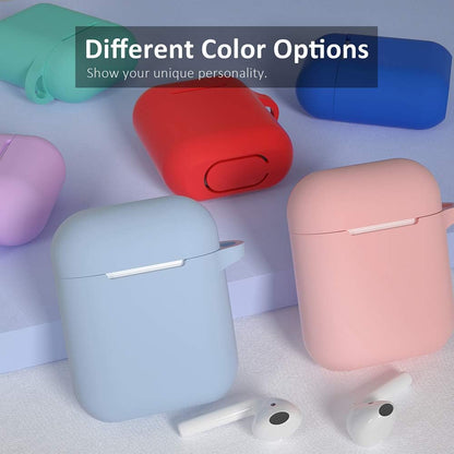 Silicone Protective Case for Apple AirPods 1 & 2 with Front LED Visibility, Denim Blue