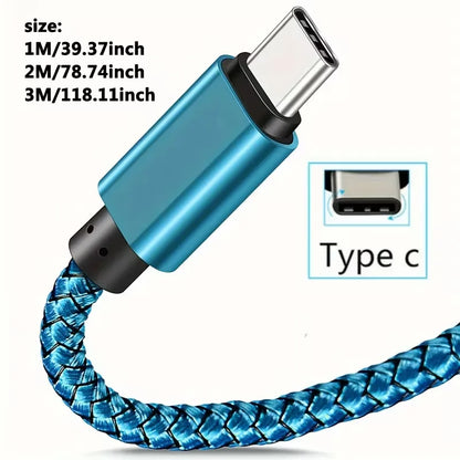 60W High-Speed USB-A to USB-C Charging Cable with Durable Nylon Braided Design