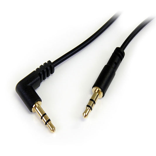 StarTech 1ft Slim Right Angle 3.5mm Male to Male Audio Cable (MU1MMSRA)