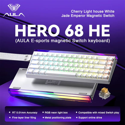 HERO 68HE Magnetic Switch Gaming Keyboard with 8K Return and RGB Lighting for Esports Professionals