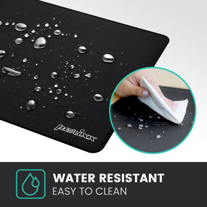 DX-1000XL Waterproof Gaming Mouse Pad with Stitched Edges and Non-Slip Rubber Base - Extra Large 15.75 x 12.6 x 0.12 Inches, Black