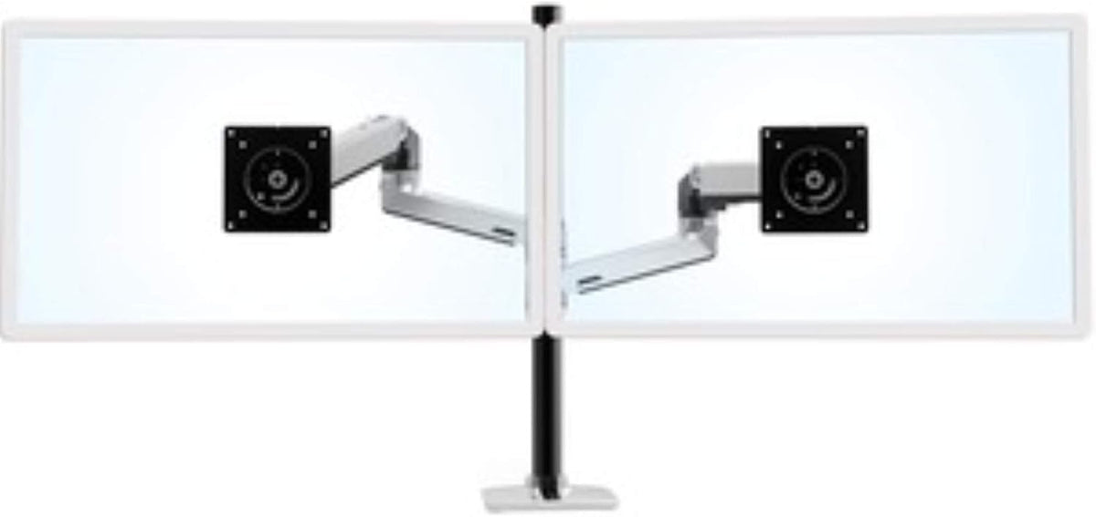 Ergotron LX Vertical Stacking Dual Monitor Arm, VESA Desk Mount for Two Monitors up to 40 Inches, 7 to 22 lbs Each, Tall Pole, Polished Aluminum Finish