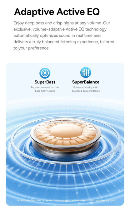 Baseus BP1 Pro Wireless Earbuds - 50dB Noise Cancelling, Bluetooth 6.0, LDAC Hi-Res Audio, 6-Mic AI Technology, IP55 Rated