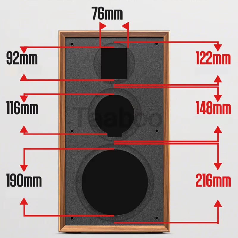 8-Inch Three-Way Labyrinth Bookshelf Speaker Enclosure for DIY Hi-Fi Audio - Handmade Wooden Passive Speaker Box
