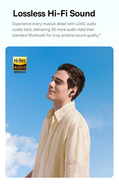 Baseus BP1 Pro Wireless Earbuds - 50dB Noise Cancelling, Bluetooth 6.0, LDAC Hi-Res Audio, 6-Mic AI Technology, IP55 Rated