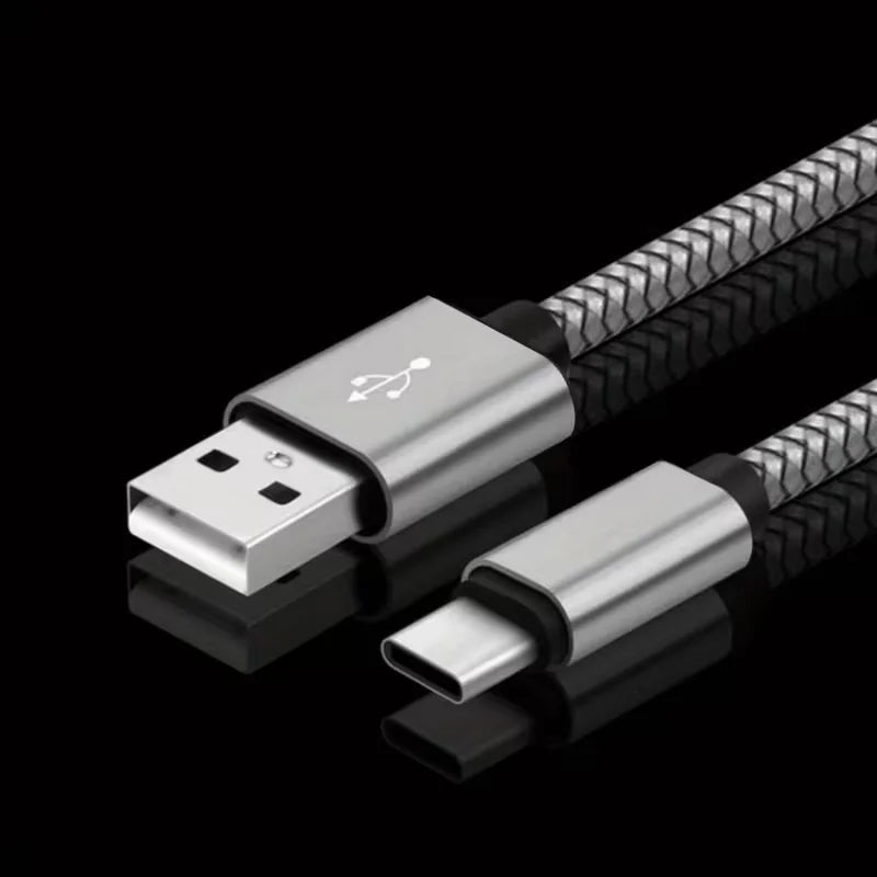 60W High-Speed USB-A to USB-C Charging Cable with Durable Nylon Braided Design