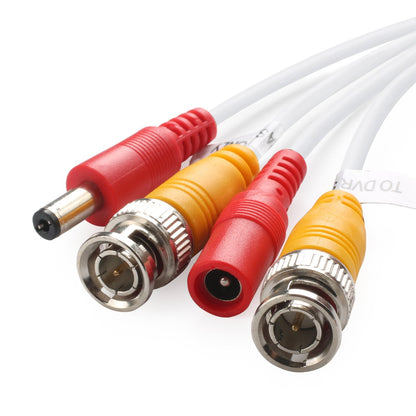30-Foot Pre-Made BNC Video Power Cable with Dual Connectors for CCTV Surveillance Systems