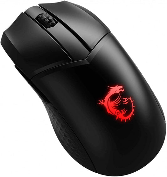 MSI Clutch GM41 Wireless Gaming Mouse with Charging Dock - 20,000 DPI, 60M Omron Switches, 80-Hour Fast-Charging Battery, RGB Mystic Light, 6 Programmable Buttons for PC/Mac