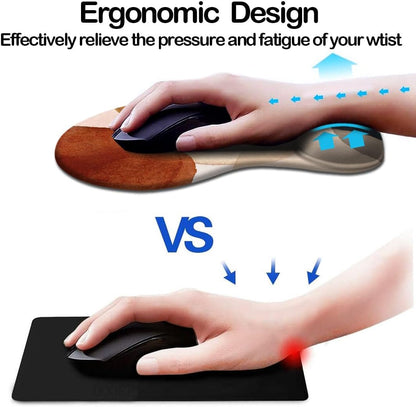 Ergonomic Mouse Pad with Wrist Support and Non-Slip PU Base for Enhanced Comfort and Aesthetic Appeal in Home and Office Use