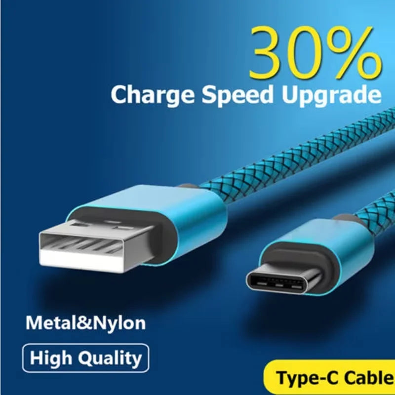 60W High-Speed USB-A to USB-C Charging Cable with Durable Nylon Braided Design