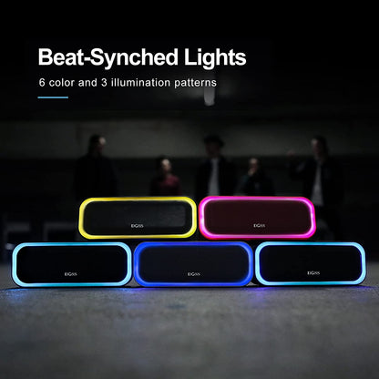 Soundbox Pro Bluetooth Speaker - 20W Stereo Sound with Active Extra Bass, 20 Hours Playtime, IPX6 Waterproof, Wireless Stereo Pairing, Multi-Color Lights, Ideal for Outdoor Activities and Home Use, Blue