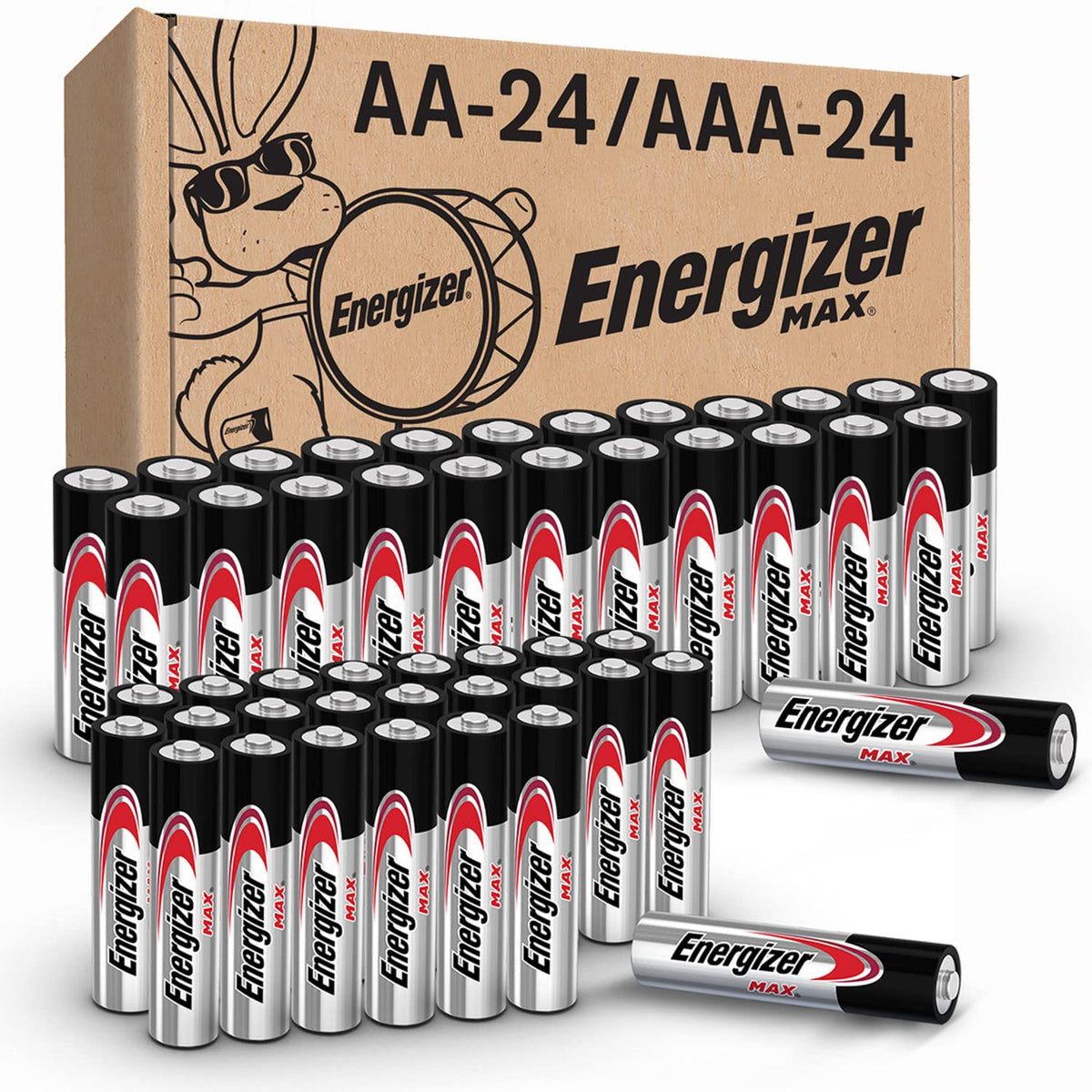 AA and AAA Battery Combo Pack, 48 Count - Includes 24 Max AA and 24 Max AAA Batteries