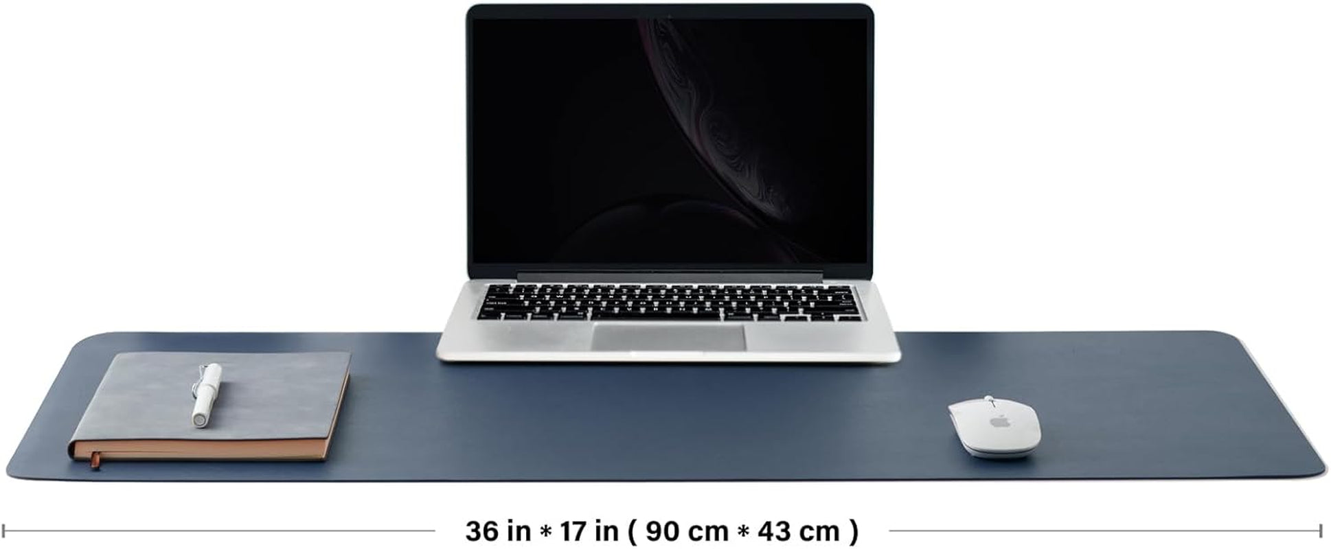Cork Desk Mat - Reversible Desk Pad for Home and Office - Desk Organization Solution - Large Mouse Pad and Surface Protector (Dark Blue, 90cm x 43cm)
