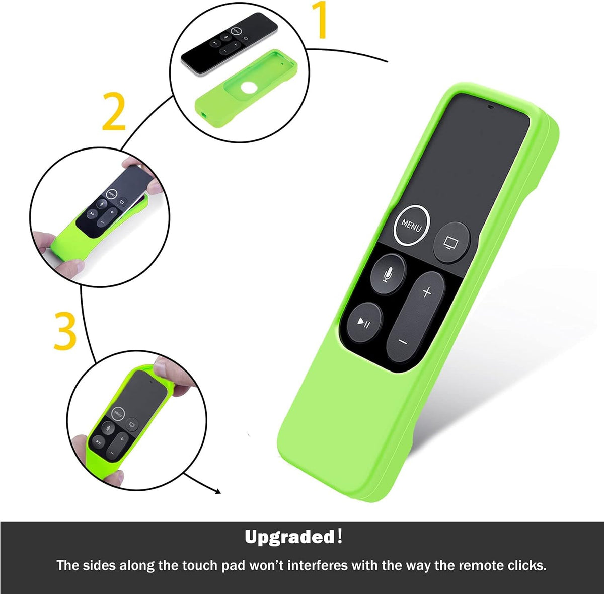 Case for Apple TV 4K and 4th Generation Remote in Chartreuse | Lightweight, Anti-Slip, Shockproof Silicone Cover for Siri Remote Controller