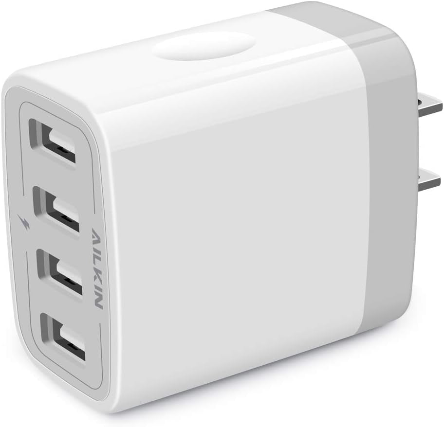 USB Charger Adapter - 2-Pack, 4.8A Multi-Port Wall Plug for Fast Charging Compatible with iPhone 15-17, Samsung Galaxy, LG, Moto, Pixel, and More