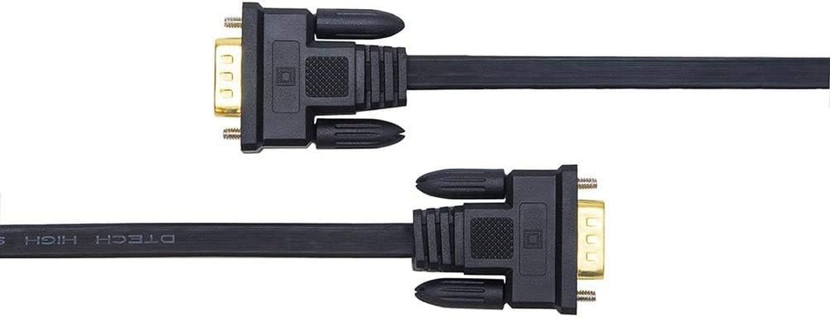 50-Foot VGA to VGA Cable - Thin Flat 15-Pin Male to Male SVGA Monitor Cord (Black)