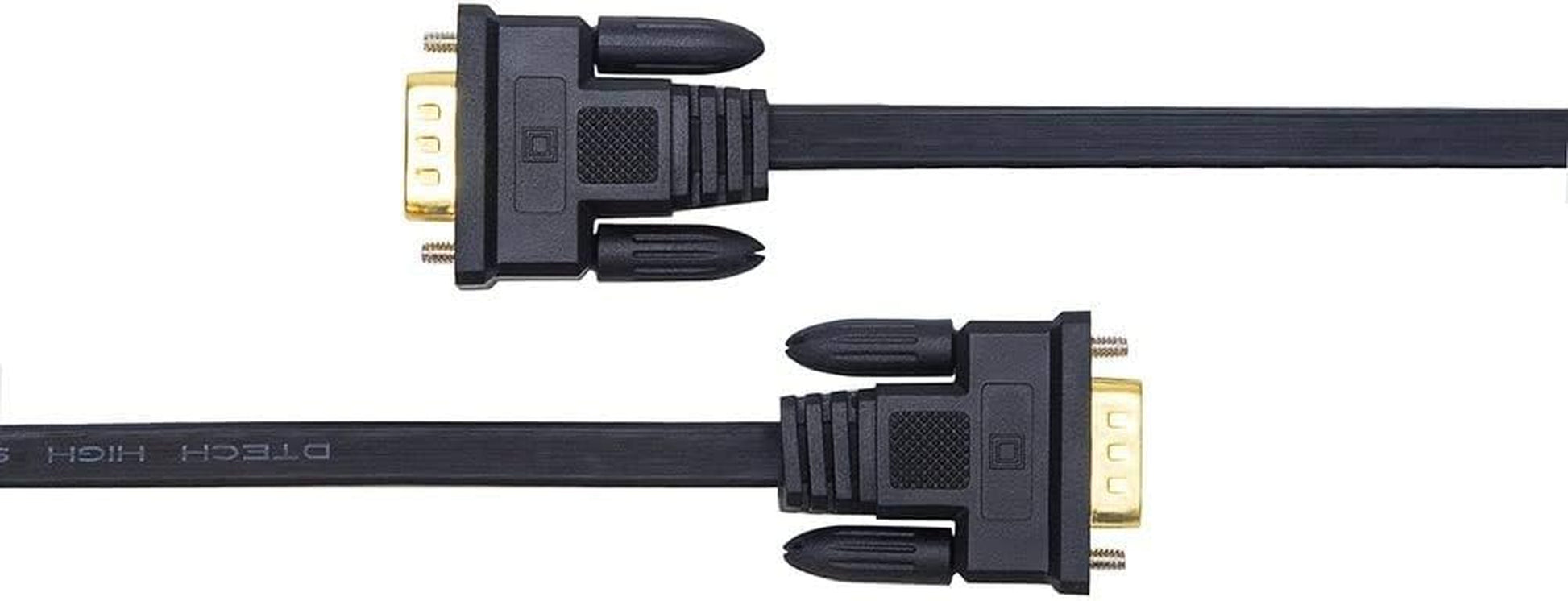 50-Foot VGA to VGA Cable - Thin Flat 15-Pin Male to Male SVGA Monitor Cord (Black)