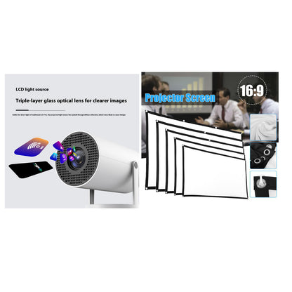 Portable Home Video Projector Featuring 180-Degree Projection Angle and Automatic Focus Adjustment