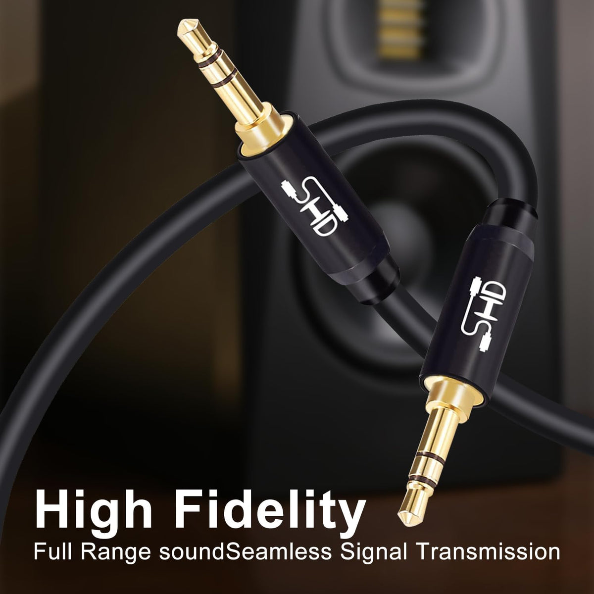 Premium 20ft 3.5mm Aux Cable for Car Audio - Dual Shielded with Gold Plated Connectors