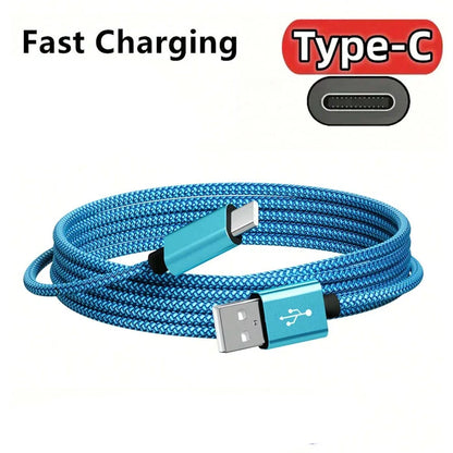 Experience Lightning-Fast Charging with Our Premium Nylon USB-A to USB-C Cable - Perfect for Huawei, Samsung, and All Your Android Devices in 1M, 2M, or 3M Lengths!