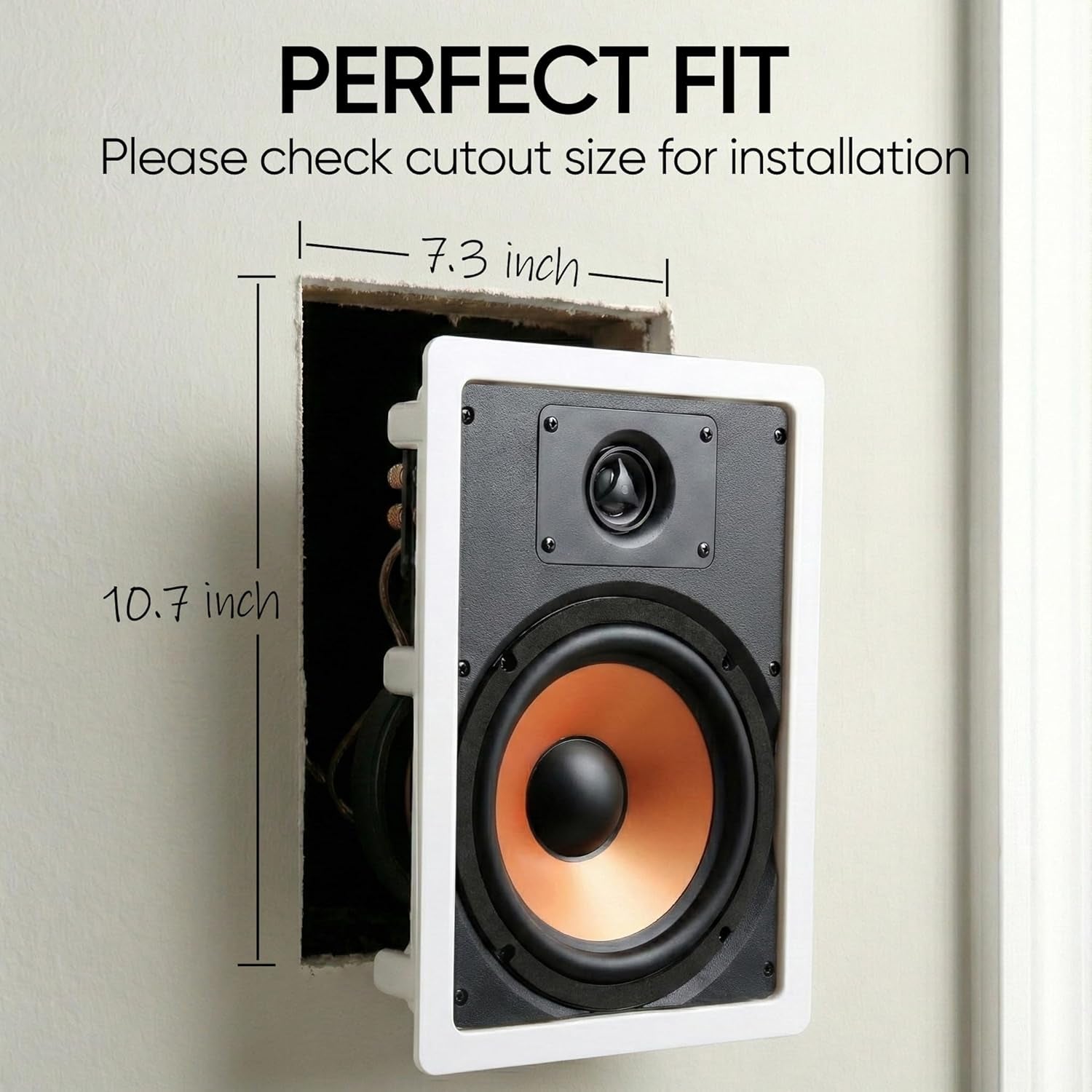 M-6S 6.5-Inch 2-Way In-Wall/Ceiling Speaker - Paintable White Finish, 7.3 x 10.7-Inch Cutout, Ideal for Home Theater and Whole House Audio, Suitable for Indoor or Covered Outdoor Use, Features 6.5" Woofer and 1" Aimable Silk Tweeter