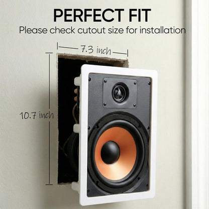 M-6S 6.5-Inch 2-Way In-Wall/Ceiling Speaker - Paintable White Finish, 7.3 x 10.7-Inch Cutout, Ideal for Home Theater and Whole House Audio, Suitable for Indoor or Covered Outdoor Use, Features 6.5" Woofer and 1" Aimable Silk Tweeter