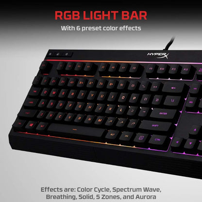 Alloy Core RGB Membrane Gaming Keyboard - Ergonomic Silent Keys with RGB Lighting, Spill Resistant Design, Dedicated Media Controls, Compatible with Windows 10/8.1/8/7 - Black