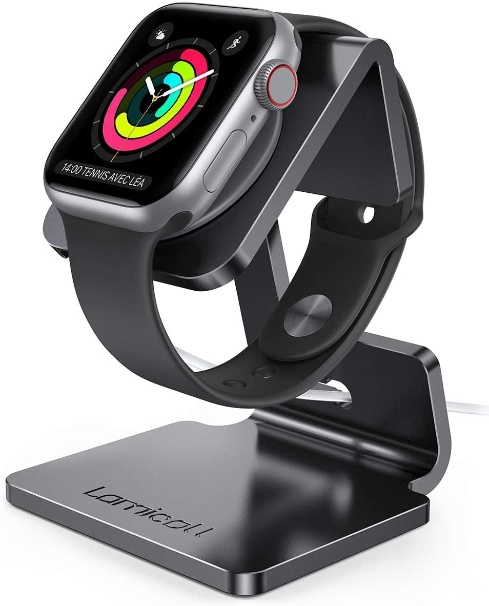 Aluminum Alloy Desk Charging Stand for Apple Watch with Magnetic Fast Charger Compatibility for iWatch SE3, SE2, Ultra 3, Series 11-6 (49/46/45/44/42/41/40/38mm)