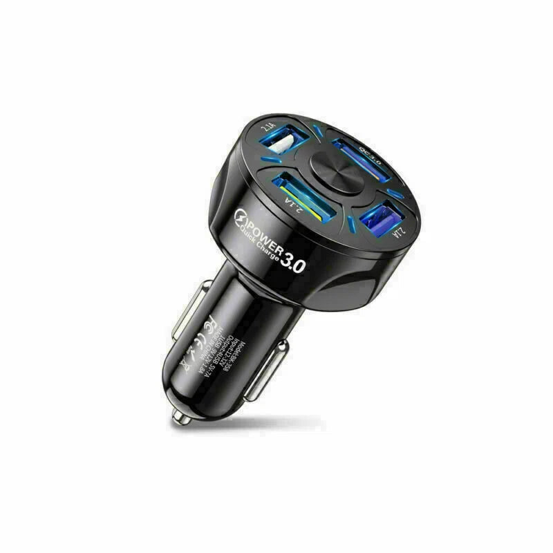 4-Port USB Car Charger Adapter - 45W Fast Charging for Mobile Devices