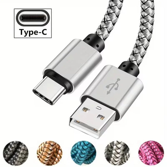 60W High-Speed USB-A to USB-C Charging Cable with Durable Nylon Braided Design