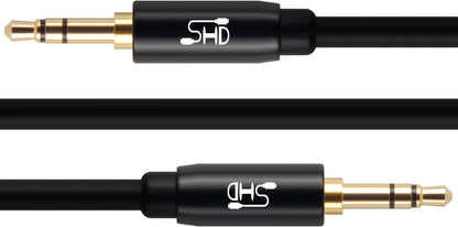 Premium 20ft 3.5mm Aux Cable for Car Audio - Dual Shielded with Gold Plated Connectors