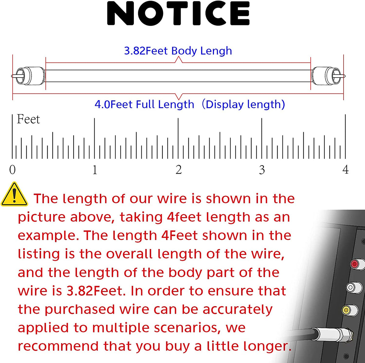 4-Foot Black RG6 Coaxial Cable Extension with F-Type Connector for Satellite TV, Broadband, and Digital Antenna Applications