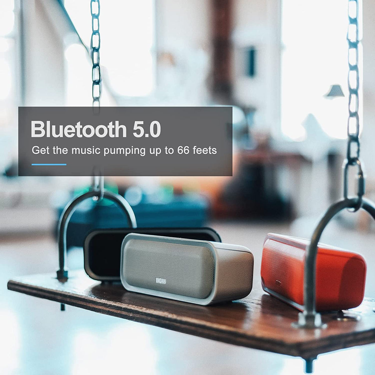 Soundbox Pro Bluetooth Speaker - 20W Stereo Sound with Active Extra Bass, 20 Hours Playtime, IPX6 Waterproof, Wireless Stereo Pairing, Multi-Color Lights, Ideal for Outdoor Activities and Home Use, Blue