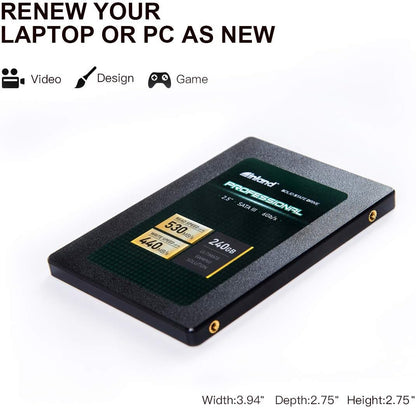 240GB 3D NAND SATA III 2.5" Internal Solid State Drive - Up to 530MB/s Read & 440MB/s Write Speeds, Ideal for Laptop and Desktop PC Upgrades