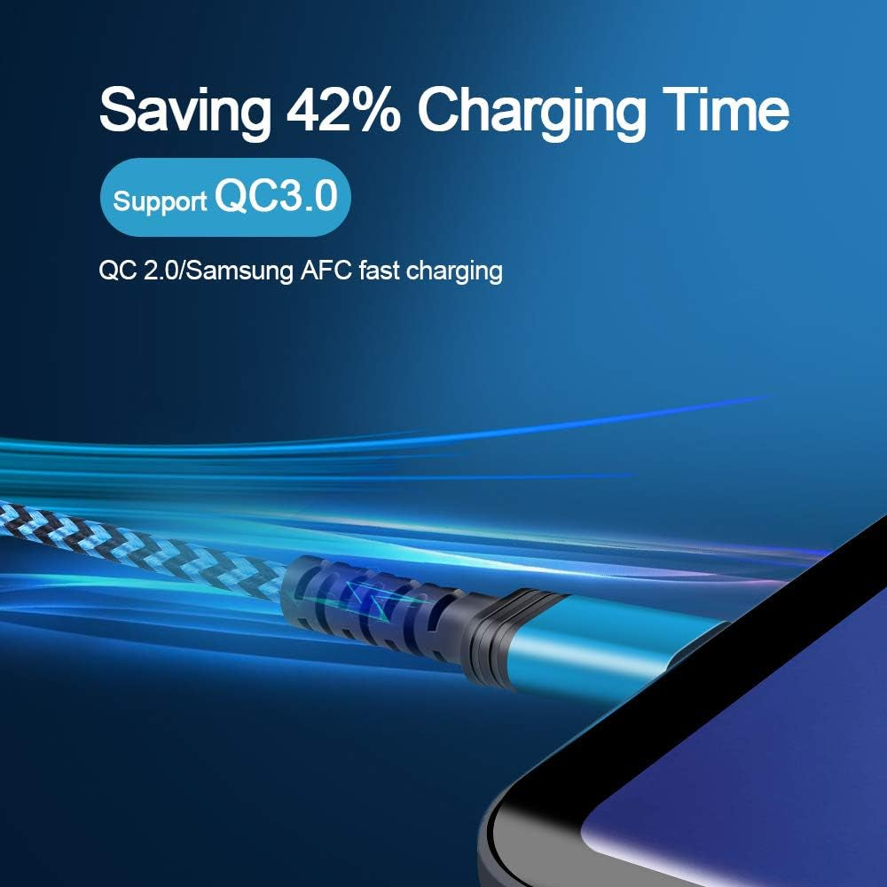 Samsung Type C Fast Charging Cable - 5 Pack, 6FT Braided USB C Charger for Galaxy S26, S25, S24 Ultra, A17, A16, A15, Compatible with A56, A36, A14 5G, Z Fold7, Flip7, iPhone 17E, 17, 16E, 16 Pro Max
