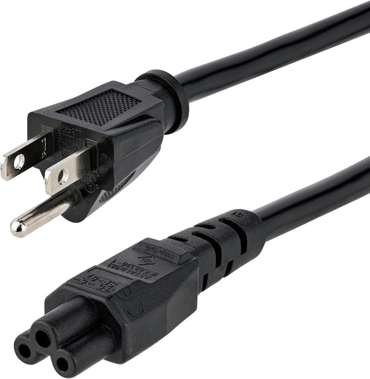 6Ft (1.8M) UL Listed Laptop Power Cord NEMA 5-15P to C5 (Mickey Mouse) 10A 125V 18AWG Replacement Charger Cord