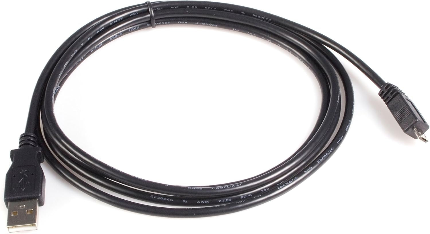 StarTech 10ft (3m) USB-A to Micro-B Cable - USB 2.0 - Black (UUSBHAUB10) | Data Transfer Speed up to 480Mbps, Aluminum-Mylar Foil with Braided Shielding, Durable PVC Construction