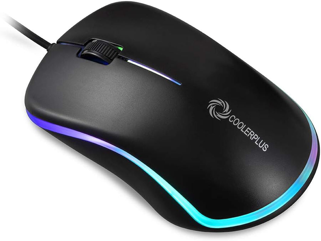 FC112 USB Optical Wired Computer Mouse - 1000 DPI, Ergonomic Design for Office and Home Use, Compatible with Windows PC, Laptop, Desktop, Notebook (Black)