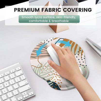 Mouse Pad Wrist Support Keyboard Wrist Rest Set, Ergonomic Mouse Pad with Non-Slip Base for Computer Laptop Home Office + Coasters, Easy Typing & Pain Relief Mouse Mat, Tropical Plants | Ergonomic Mouse Pad with Non-Slip Base for Computer Laptop Home Office + Coasters, Easy Typing & Pain Relief Mouse Mat
