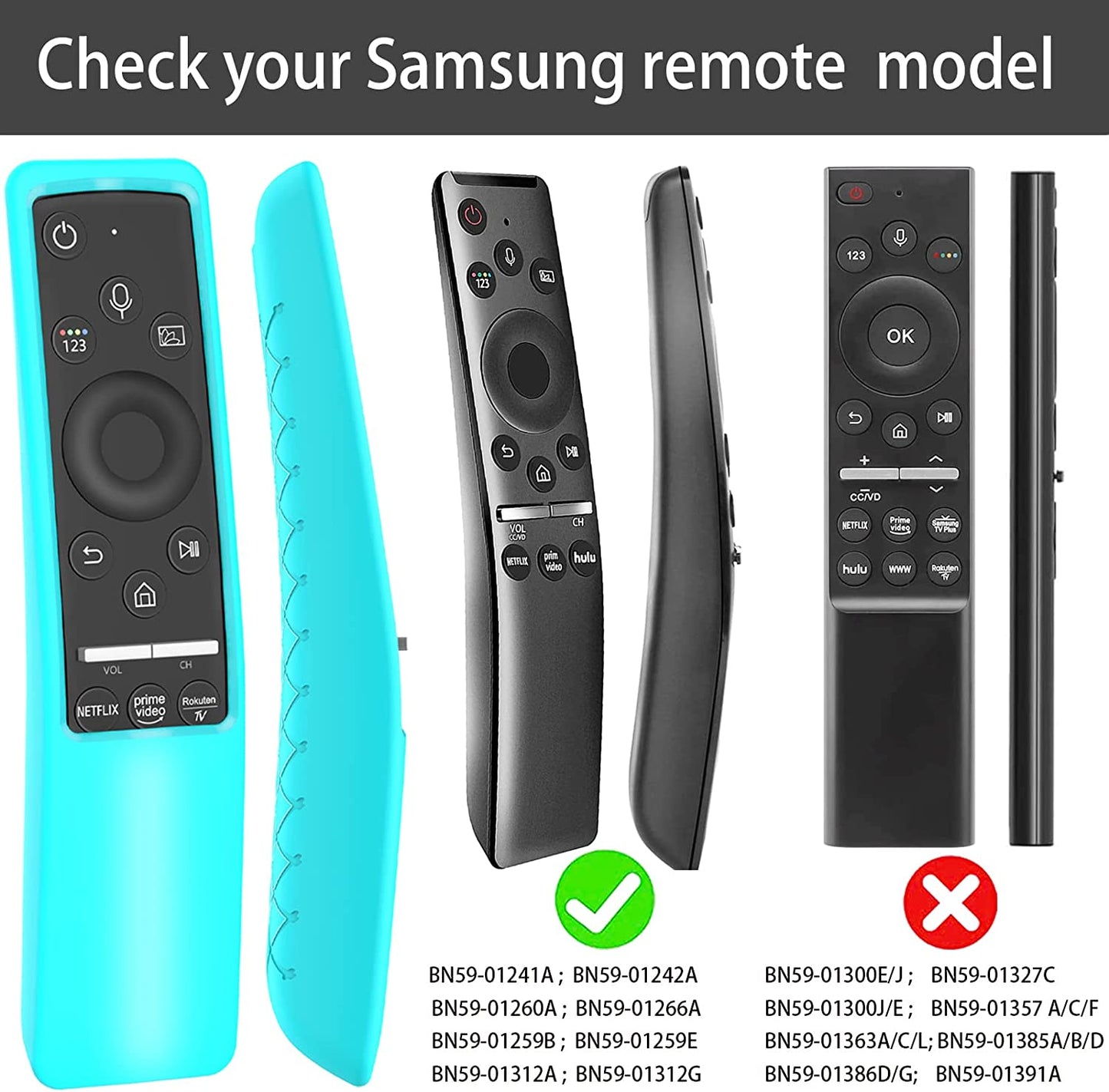 Samsung Smart TV Remote Controller BN59 Series Compatible Silicone Cover - Lightweight, Shockproof, Anti-Slip Sleeve in Purple