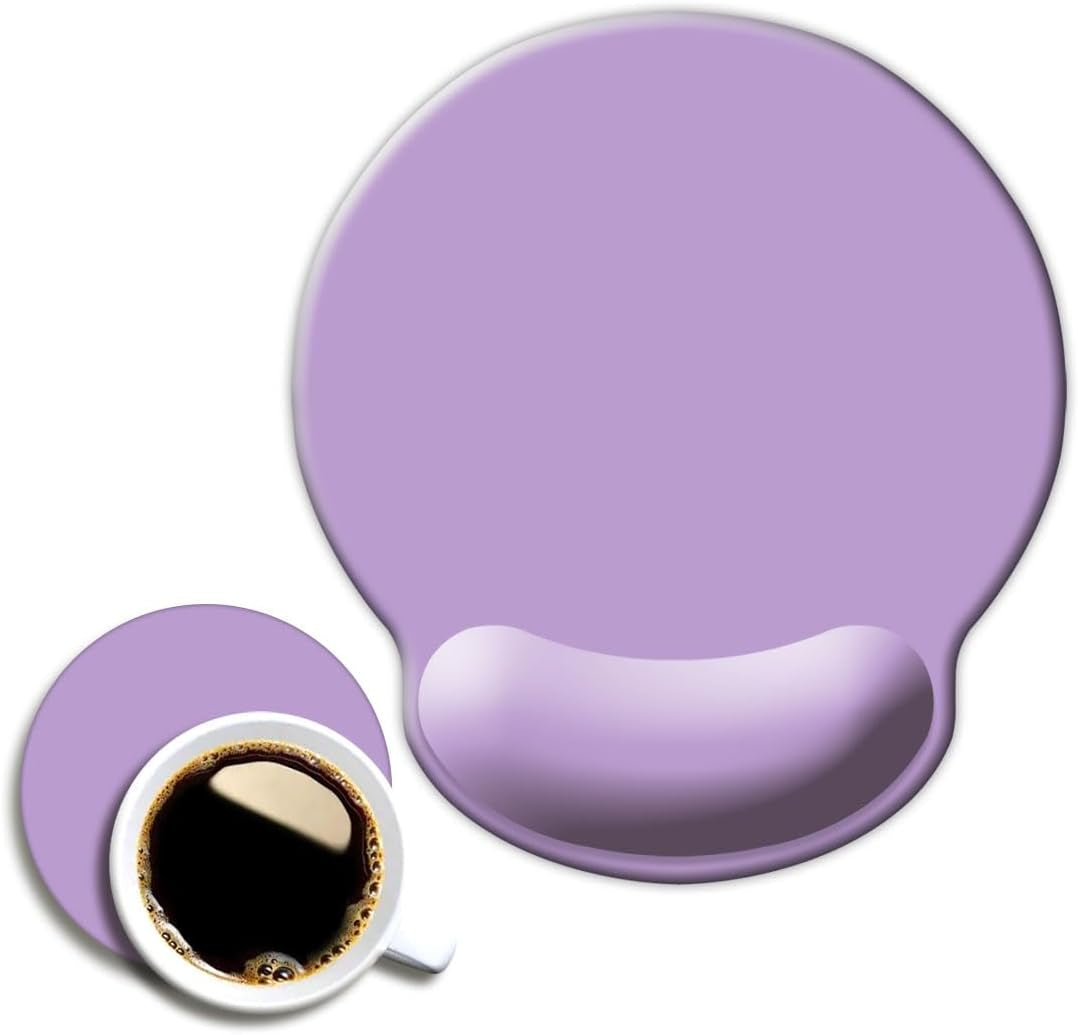 Ergonomic Mouse Pad with Wrist Support and Non-Slip Rubber Base for Enhanced Comfort in Home Office, Gaming, and Typing - Clove Purple