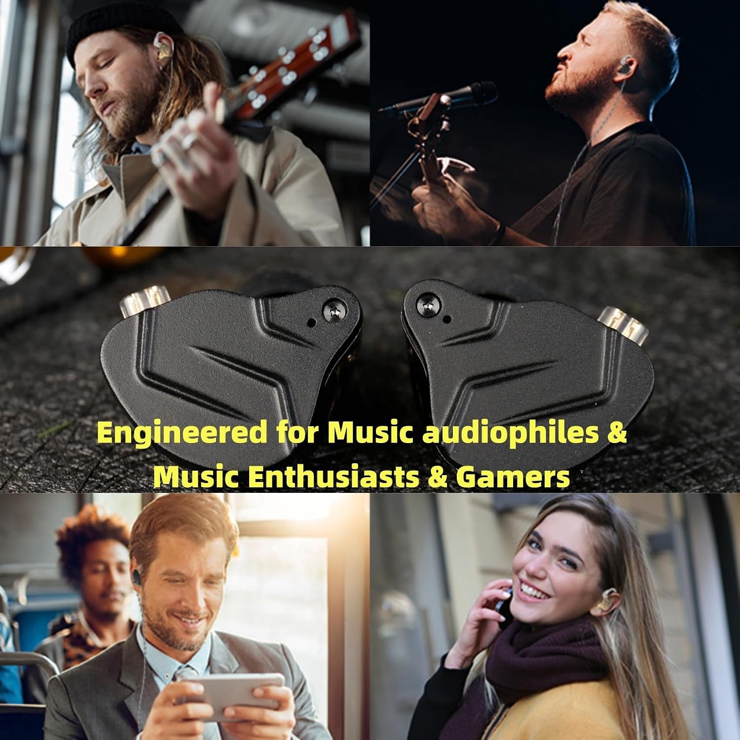 KZ ZSN PRO X High-Fidelity In-Ear Monitor Headphones with Hybrid Dual Driver, Detachable Tangle-Free Cable, Ideal for Gaming and Multimedia Use (Gold, Without Microphone)