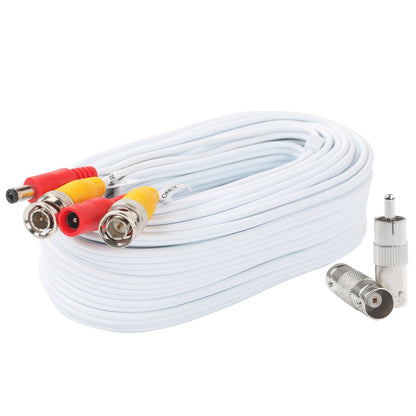 30-Foot Pre-Made BNC Video Power Cable with Dual Connectors for CCTV Surveillance Systems