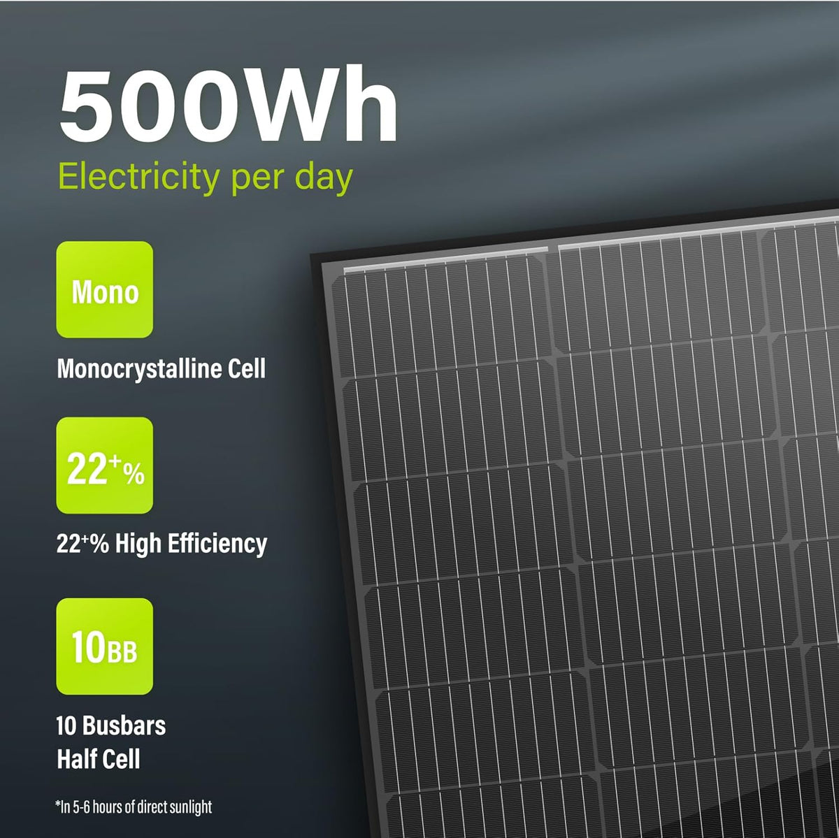 100W Monocrystalline Solar Panel - High Efficiency 12V Module for RV, Marine, and Off-Grid Applications